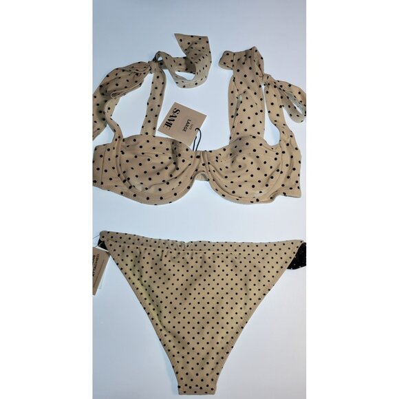 SAME LOS ANGELES 2 PC BIKINY WOMENS The Lady Bra And Rucched Bottom High Weist L - Picture 5 of 5
